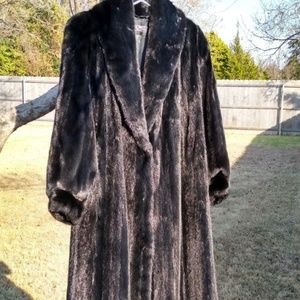 SAKS RANCH MINK FULL LENGTH FUR COAT, SIZE 12, BLK